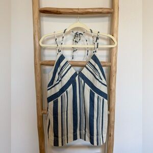 Universal Thread Blue and White Striped Tank Top